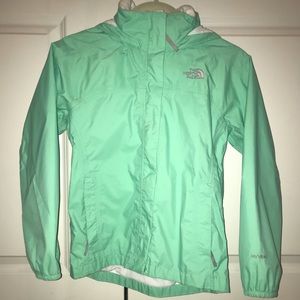 Mint colored North Face windbreaker / rain jacket